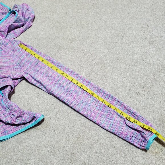 IVIVVA LULULEMON Full Zip Lightweight Jacket Windbreaker Packable Plaid Girls 14 - Picture 16 of 16